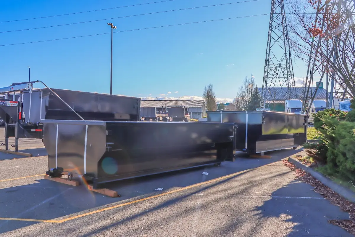 Roll-off dumpster ready for waste disposal at job site for 8 Yard Dumpster Rental in Westminster